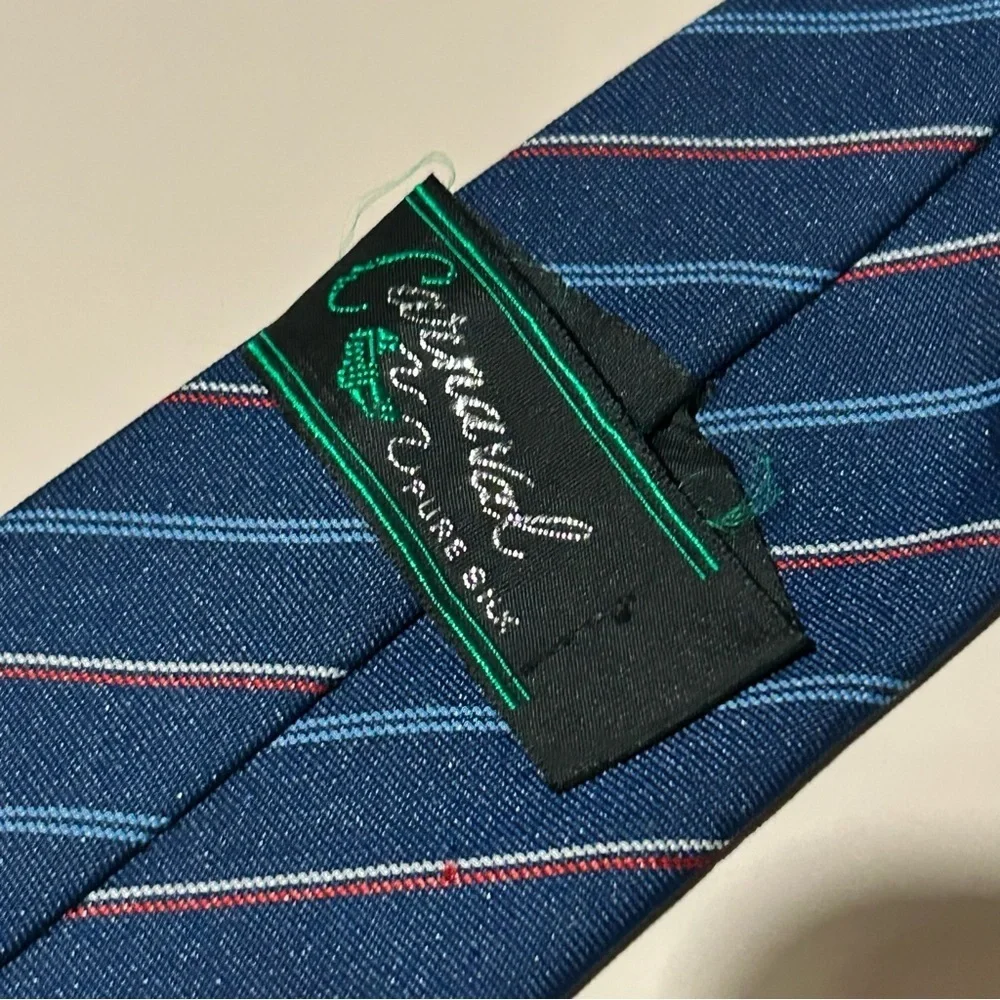 Carnaval Silk Navy and Mticolor Striped 57” Tie